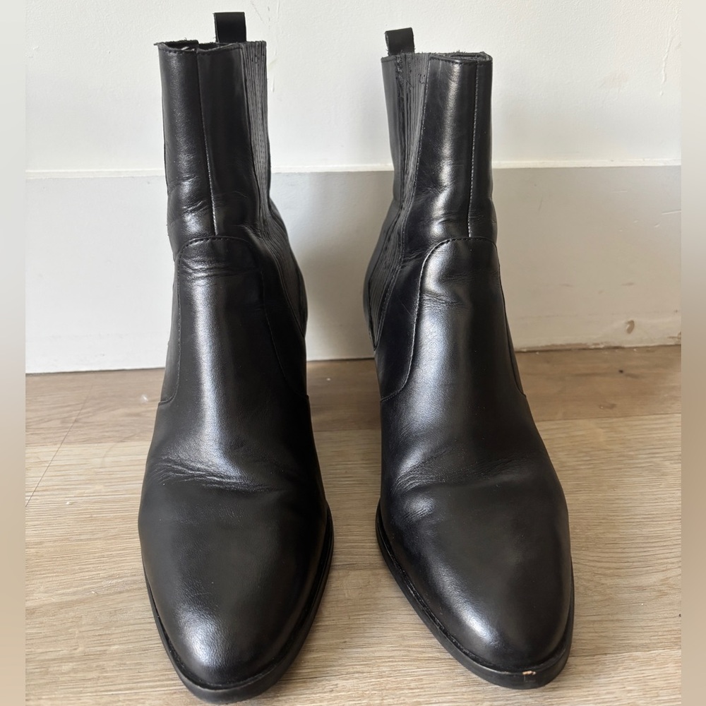 Elegant Black Leather Ankle Boots for Women